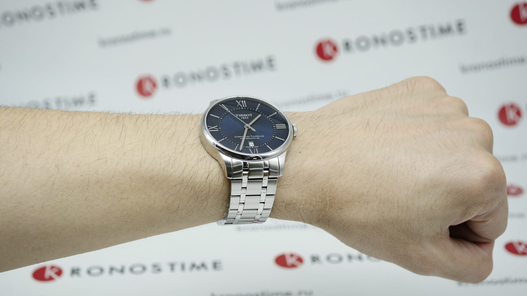 Tissot Tissot Chemin des Tourelles Powermatic 80 T099.407.11.048.00 швейцария наручные мужские часы заводная головка с логотипом Tissot